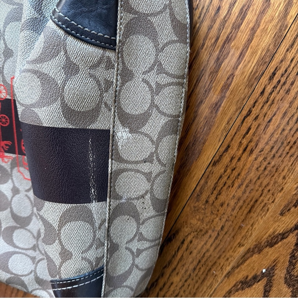 Coach Beige and Brown Signature Tote - Picture 5 of 6